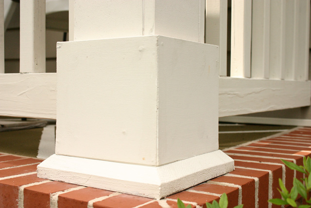 Column Base After Caulk and Paint