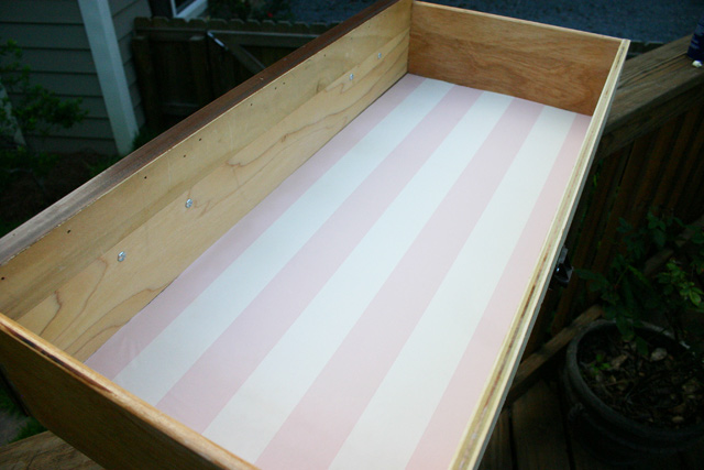 Wallpaper Drawer Liner After Spray Adhesive