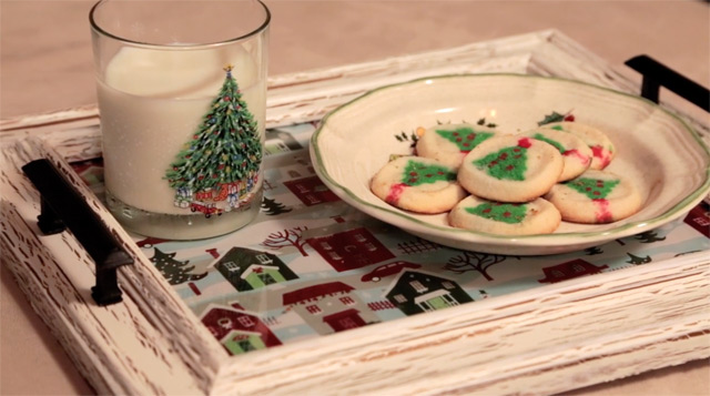 Milk and Cookies on Finished Tray