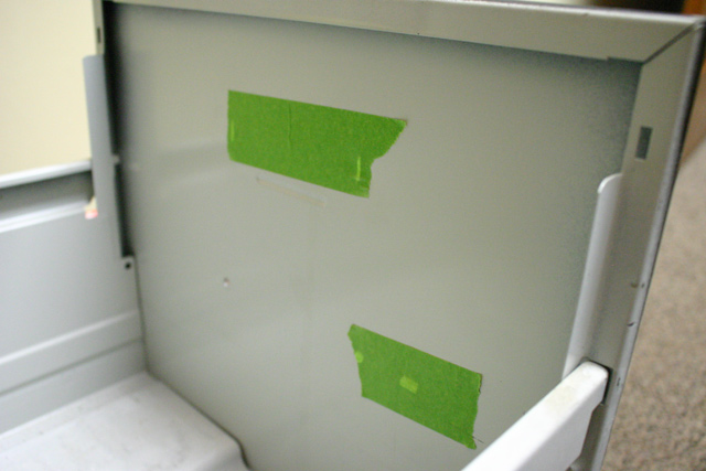 Painter's Tape on Inside of Drawer Front