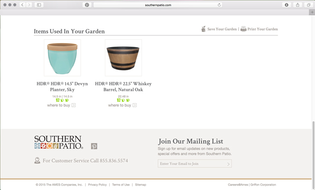 shopping list of planters online designer