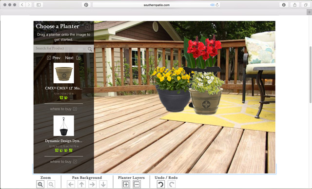 living space designer interface in safari web browser