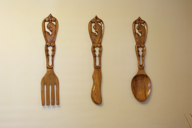 Wooden Utensils Hanging with High Gloss