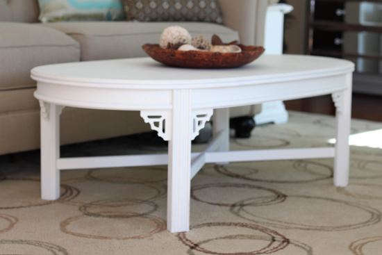 White Coffee Table in Formal Living Room