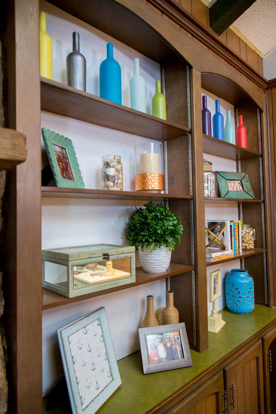 Decorated Bookshelf in Rental House