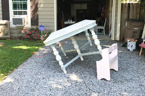 Prop Up Table to Paint Horizontal Surface