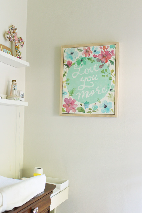 Simple Wood Frame Around Printed Canvas Art