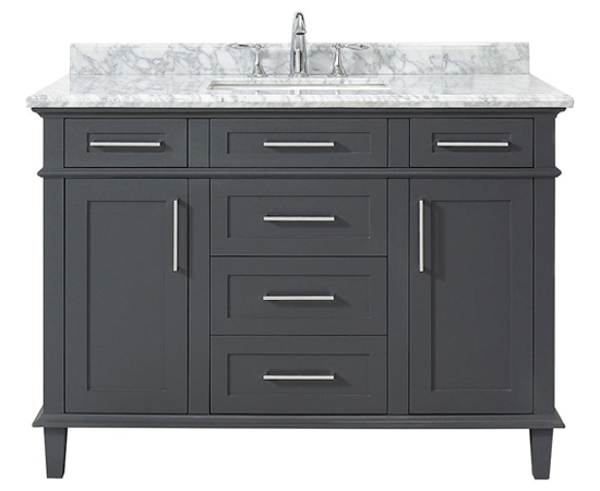 48 Inch Single Bowl Dark Gray Bathroom Vanity