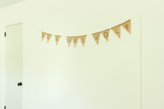 Wedding Bunting Used as Bedroom Decor