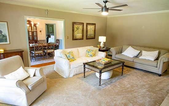 Living Room and Dining Room in Ranch House