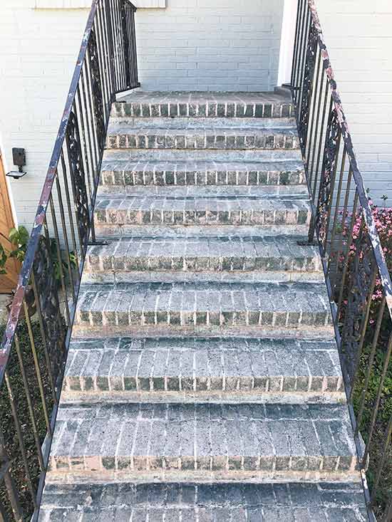 Brick Steps After Stripping and Sealing