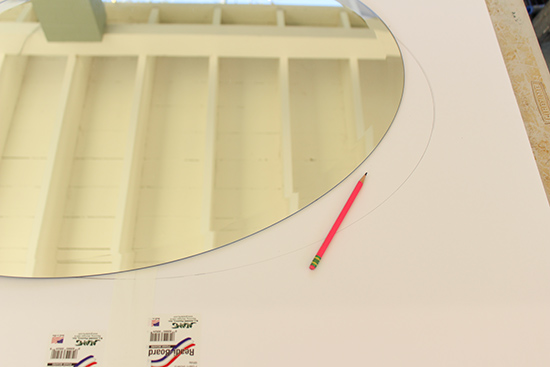 Trace Oval Mirror Onto Foam Board