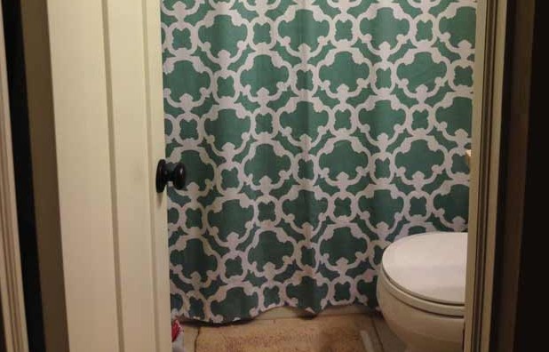 How to Make a Floor-to-Ceiling Shower Curtain - Checking In With Chelsea