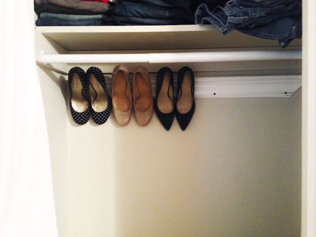 Easy DIY Molding Shoe Storage for High Heeled Shoes