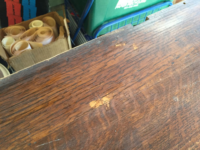 bare wood spots on wood furniture dresser
