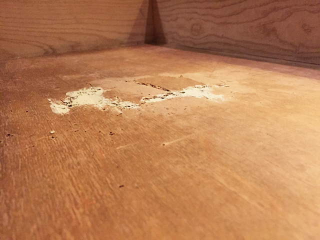 Hole in Drawer After Application of Wood Filler