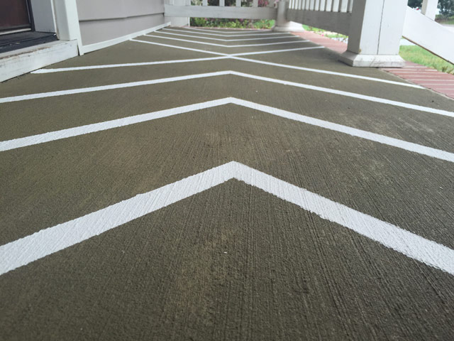 Completed Stripes on Front Porch