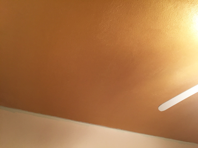 Gold Ceiling Paint After Second Coat