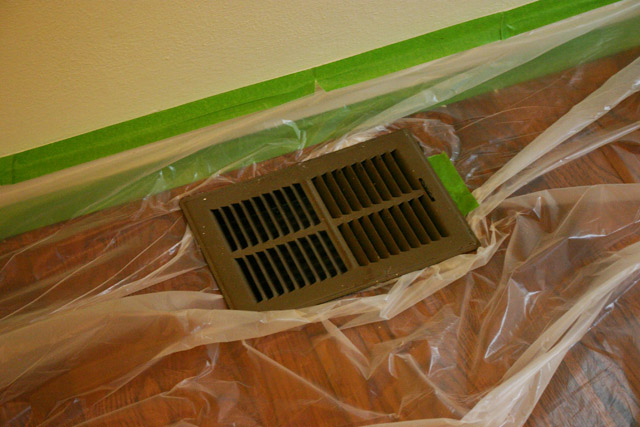 HVAC Vent Holding Plastic in Place