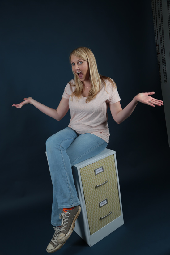 Chelsea Lipford Wolf sitting on top of file cabinet after makeover