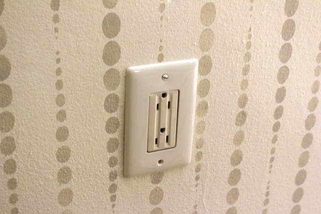 outlet with cover gray beads stenciling