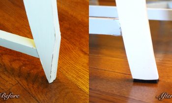 Before and After wooden Chair Leg Repair