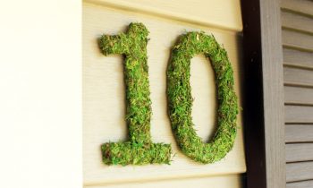 Moss Covered House Numbers on Front Porch