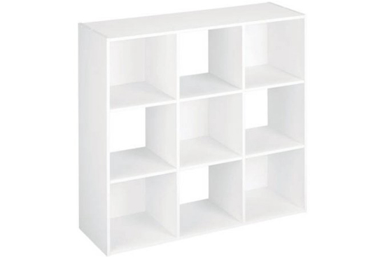 Nine Cube White Storage Organizer