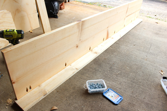 Attaching Front Baseboard to Bottom of Sorter