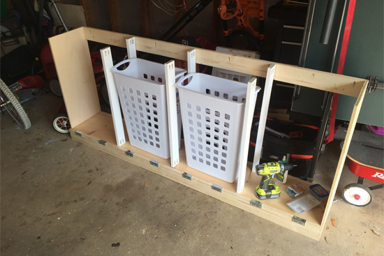 Laundry Sorter with Vertical Supports in Place