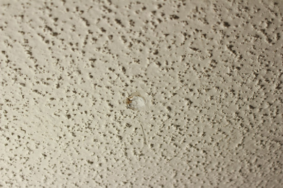 Hole from Fluorescent Filled with Caulk