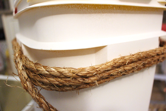 Wrapping Jute Rope Around Tidy Cats Container
