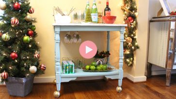 Holiday Bar Cart Upcycle Completed