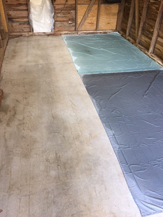 Sheets Soaked in Xylene on Garage Floor