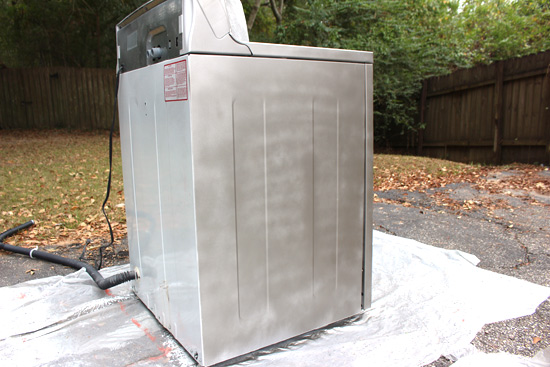 Washer with One Coat of Stainless Steel Metallic Gray Paint