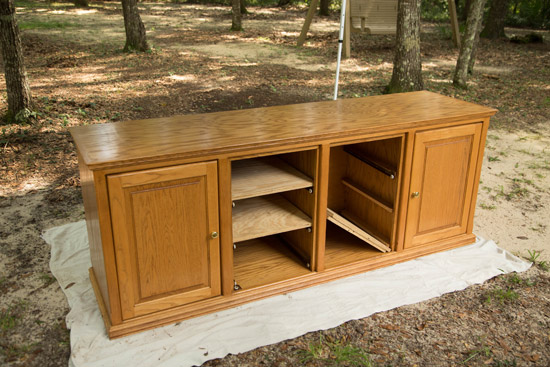Wooden Entertainment Center Before Upcycle