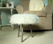 Completed Fur Footstool in Baby Boy Nursery