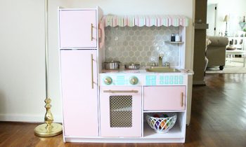 Completed Play Kitchen Remodel for Little Girl Room
