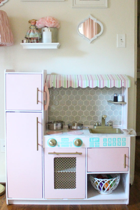 Pink Play Kitchen After Remodel Renovation and Updates