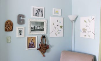 White Frame Gallery Wall in Blue Boy Room