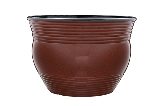 15.75 Inch Convex Bell Red Planter
