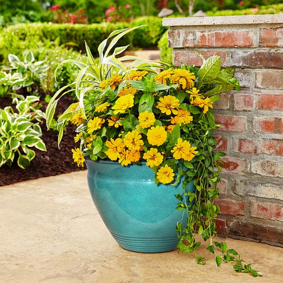 20 Inch Convex Bell Planter in Turquoise