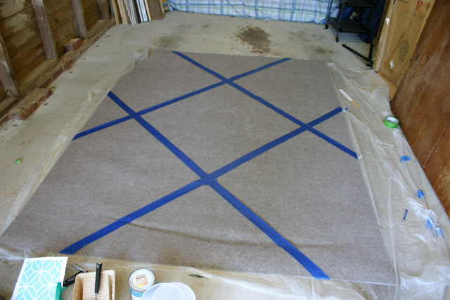 First Grid on Rug with Painter