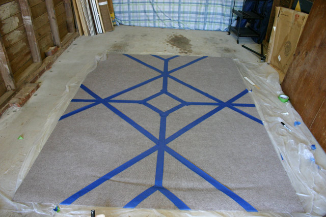 Middle Diamond Pattern Taped On Area Rug