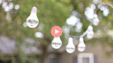 Plastic String Lights Hanging Around Deck