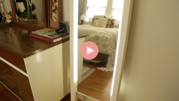 DIY Leaning Light Mirror