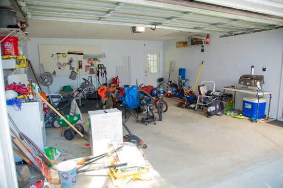 Messy Family Garage Before Organization