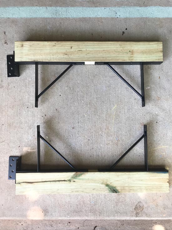 First 2x4s Attached to Gate Brackets from Homax