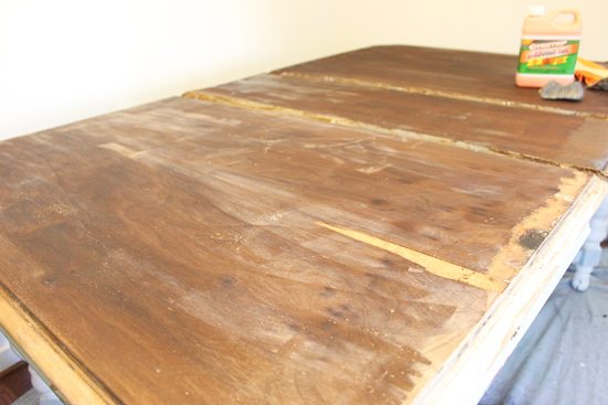 Refinish Dining Room Table Veneer Top, How To Refinish A Veneer Dining Room Table