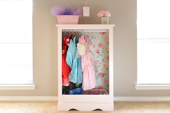 Chest of Drawers Converted to Dress Up Closet